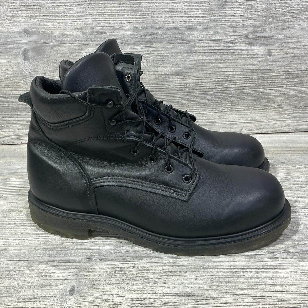 Red Wing 607 Men Soft Toe Work Boots Supersole 2.0 Black Star Leather Size 14 D